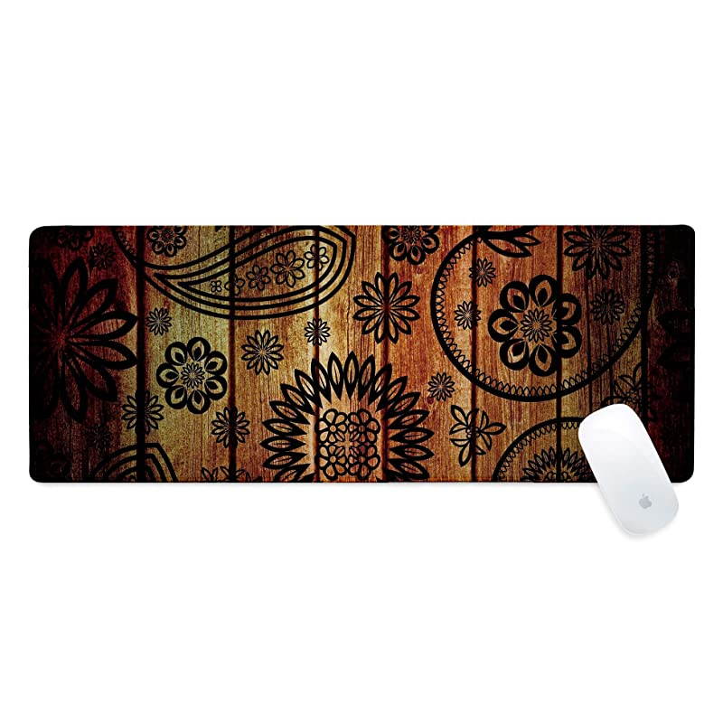 Gaming Mouse Pad Cool Flash Pattern XXL XL Large Mouse Pad Long Extended Mousepad Desk Pad NonSlip Rubber Mice Pads Stitched Edges Thin Pad 315x118x008 Inch Wood