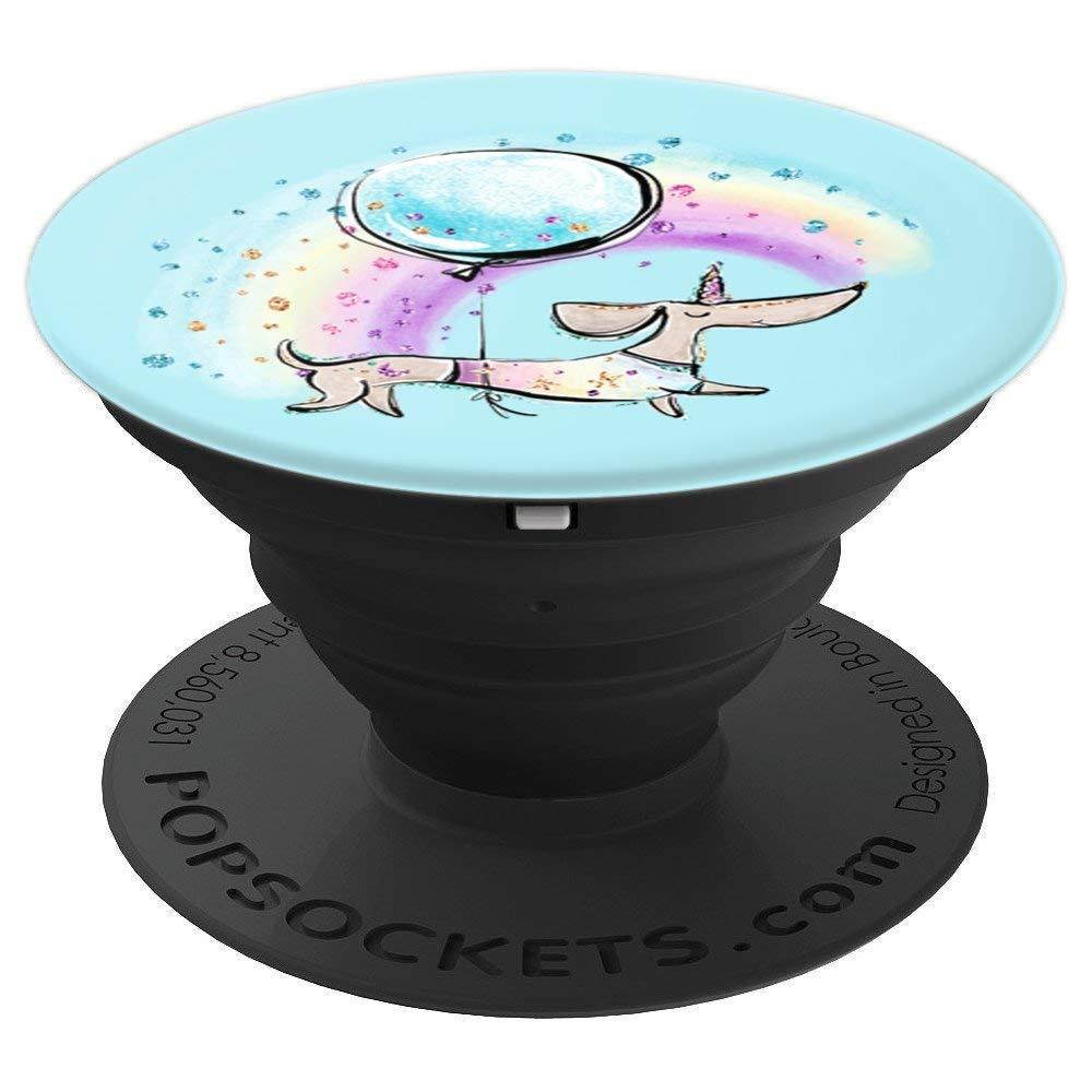 BDAZ Dachshund Unicorn Weenie Dog Rainbow - PopSockets Grip and Stand for Phones and Tablets