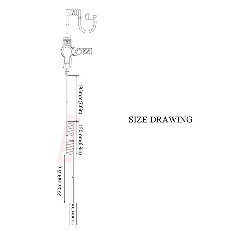 3.5mm 1 Pack  Listen Only Earpiece, Acoustic Tube Surveillance Earphone, 3.5mm Receive only Headset Compatible with Two Way Radio, Radio Speaker Mics Jacks. (Includes 1 Pair M Size Earmold).