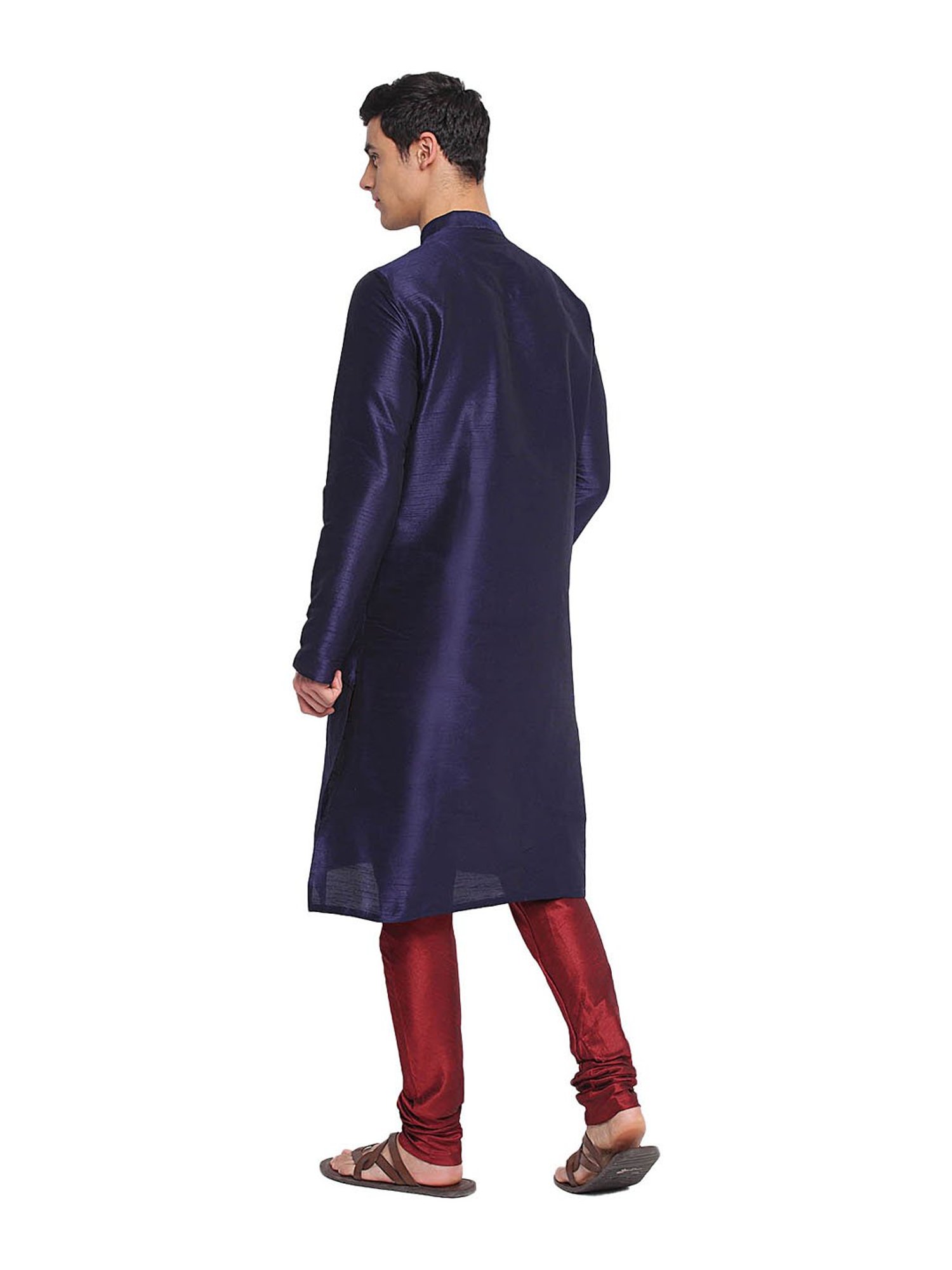 Sanwara Deep Blue & Maroon Regular Fit Kurta with Churidar