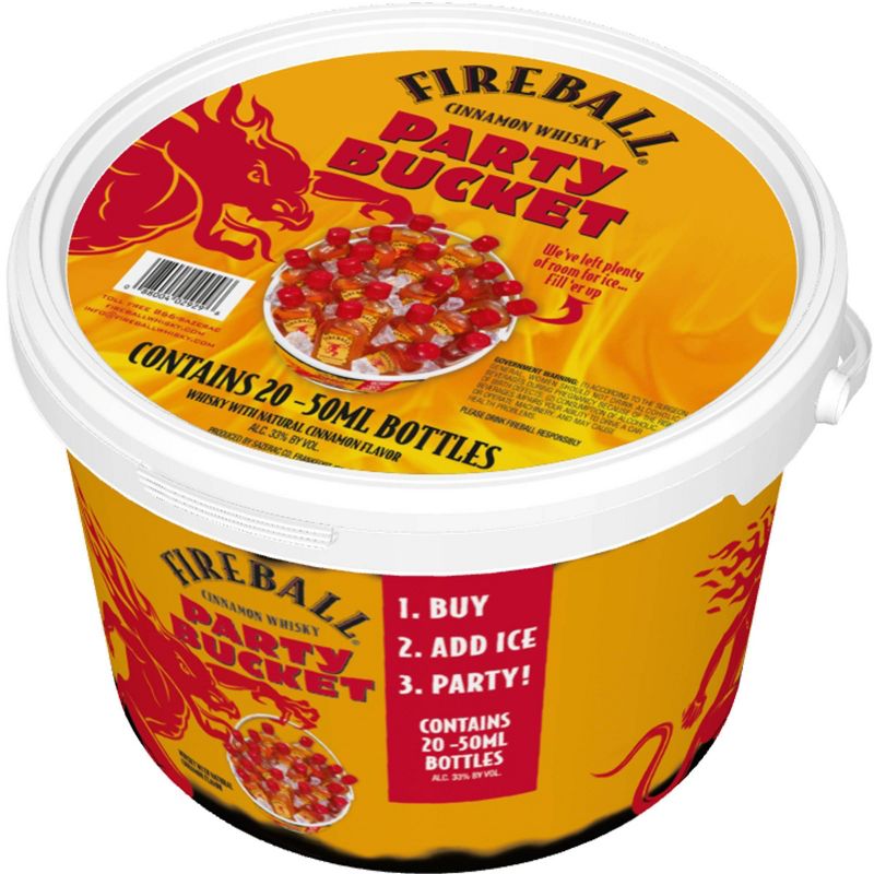Fireball Cinnamon Whiskey Party Bucket - 20pk/50ml Bottles