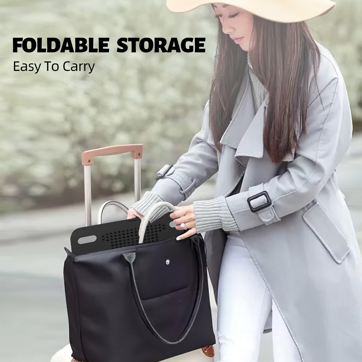 ICE COOREL Laptop Stand Height Adjustable, Laptop Riser Foldable, Laptop Holder for Desk, Notebook Stand for Lap, Portable Laptop Stand with Phone Holder, Compatible with Laptops up to 15.6 inch