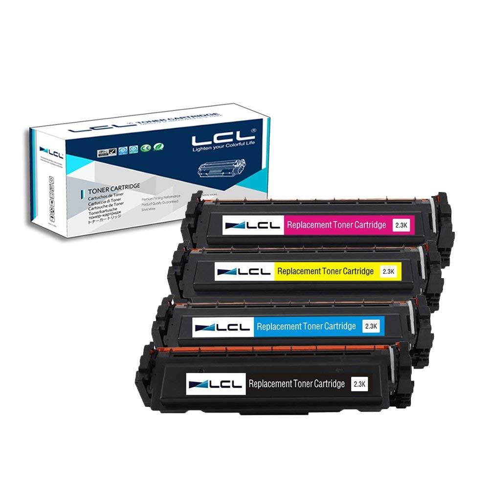 LCL Compatible for HP 410A CF410A CF411A CF412A CF413A (4-Pack Black Cyan Magenta Yellow) Toner Cartridge for HP Color LaserJet Pro M452dn M477fnw M477fdw M452nw