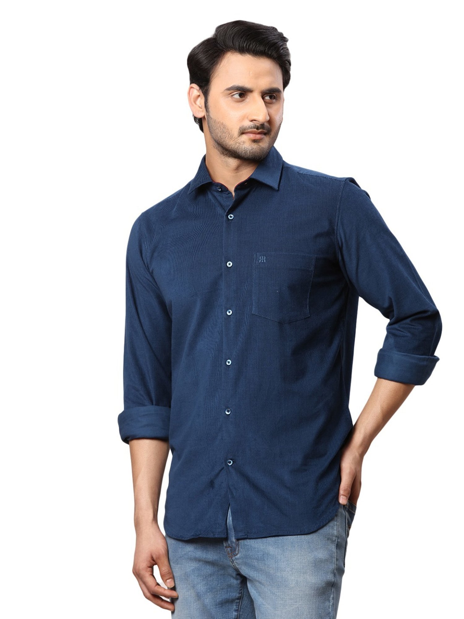 Raymond Blue Contemporary Fit Texture Shirt