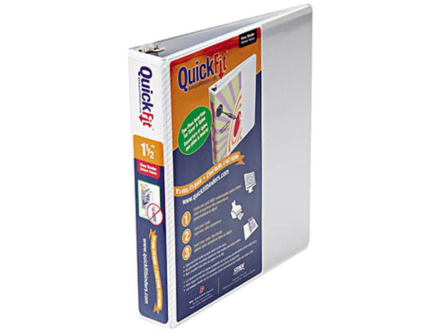 Stride 87020 Quick Fit D-Ring View Binder, 1-1/2" Capacity, White