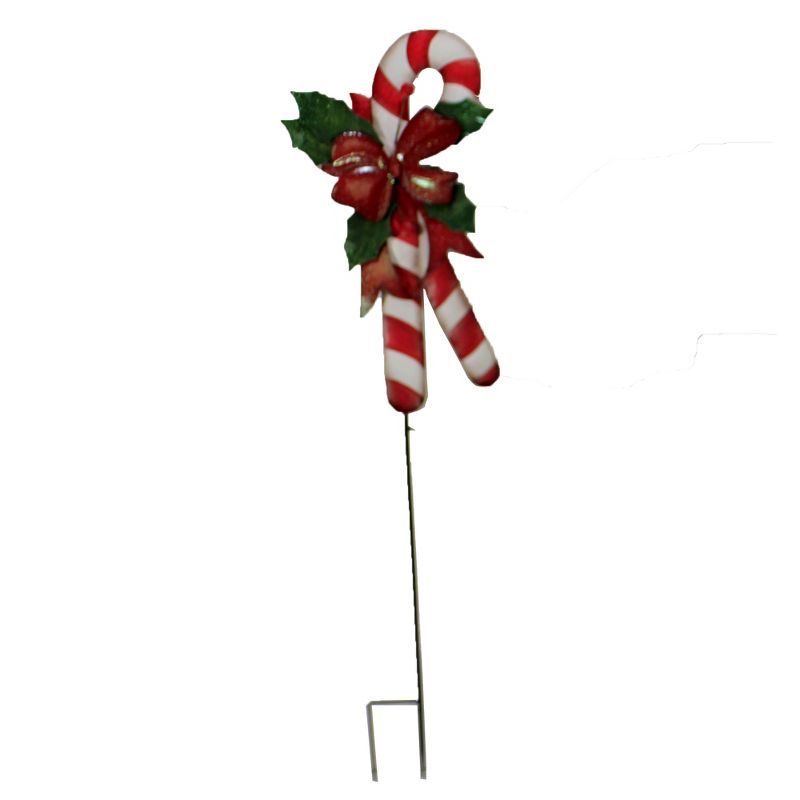 Christmas 48.5" Candy Cane W/ Holly Yard Decor Landscape Stake Poke Christmas  -  Freestanding Signs