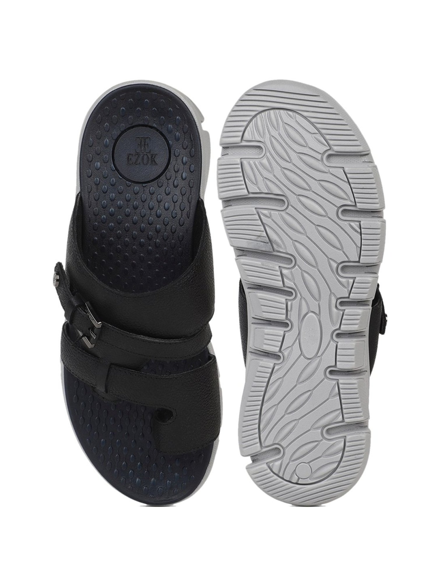 EZOK Men's Black Toe Ring Sandals