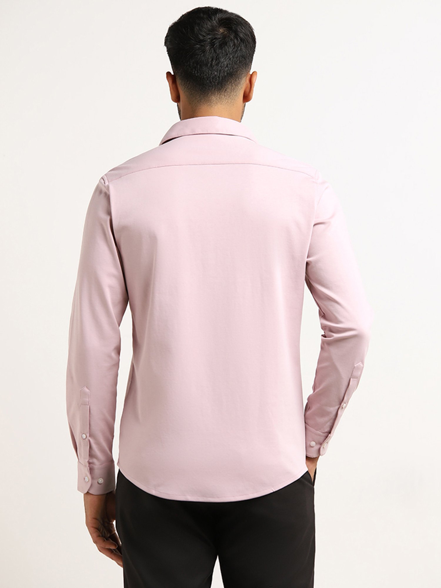 WES Formals by Westside Light Pink Solid Slim Fit Shirt