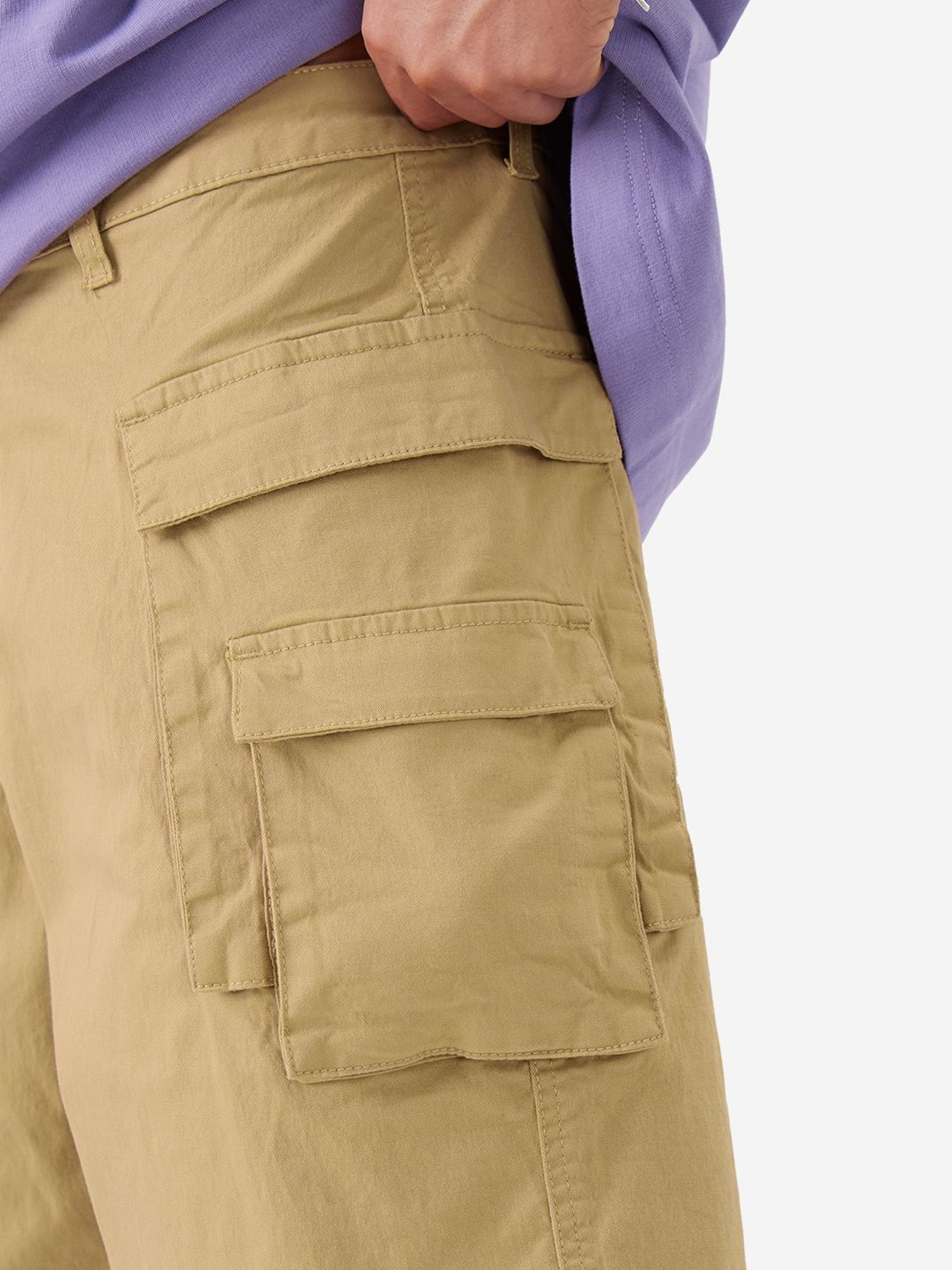 The Souled Store Brown Regular Fit Cargo Shorts