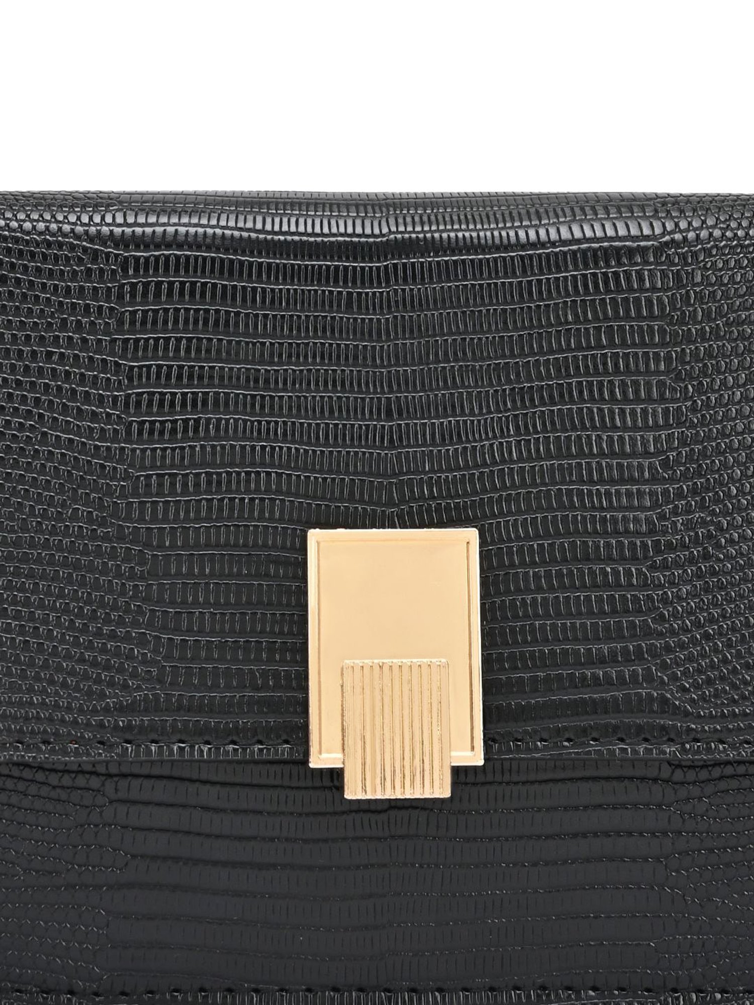 Horra Black Textured Shoulder Handbag