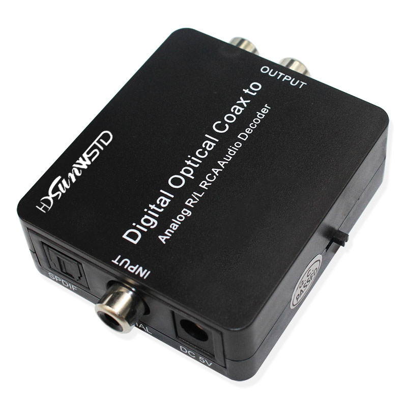Optical SPDIF Toslink/Coaxial Digital to Analog Audio Decoder Converter with PCM, 5.1 Dolby Digital & DTS Support