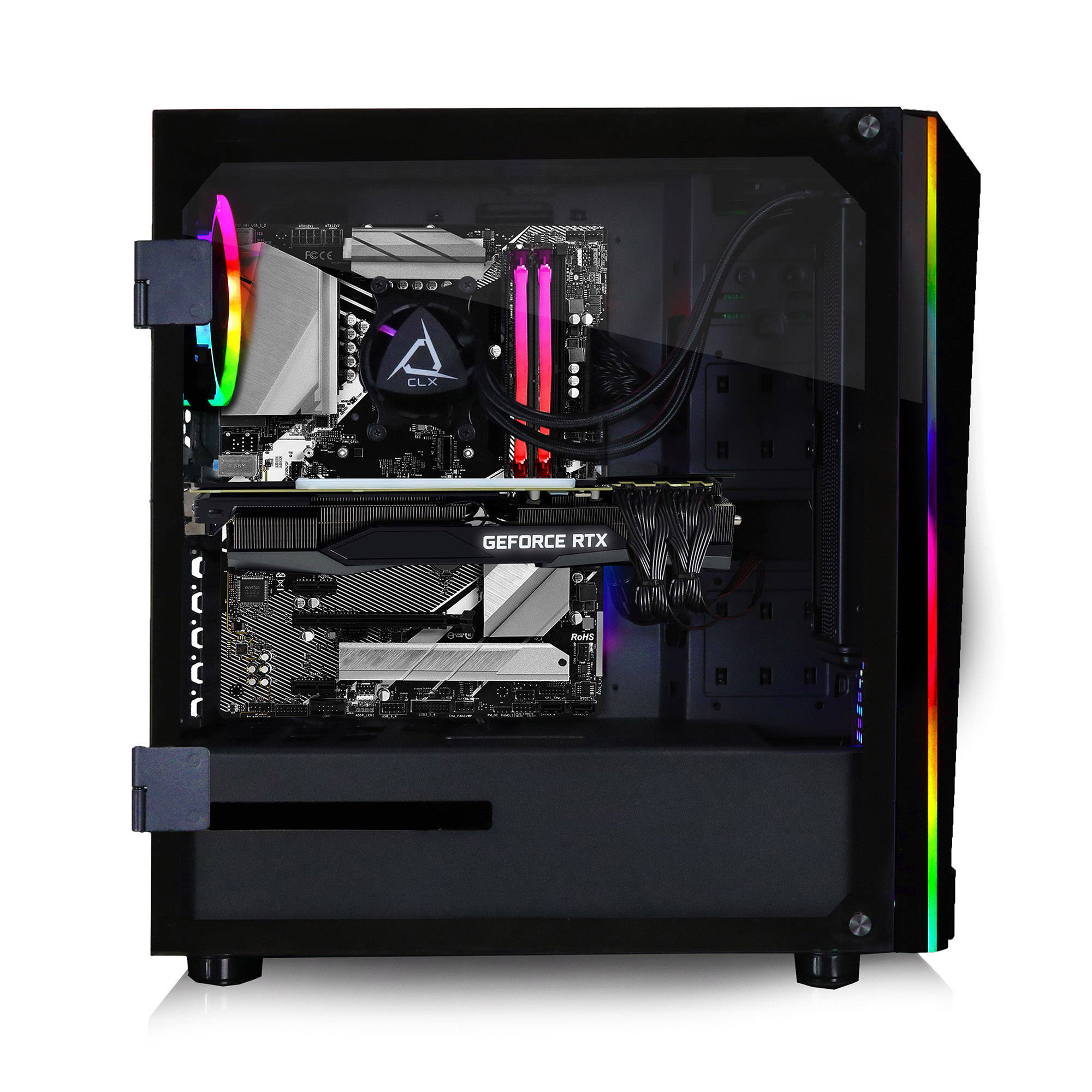 CLX SET VR-Ready Gaming Desktop - Liquid Cooled Intel Core i9 10850K 3.6GHz 10-Core Processor, 32GB DDR4 Memory, GeForce RTX 3060 Ti 8GB GDDR6 Graphics, 960GB SSD, 4TB HDD, WiFi, Windows 10 Home