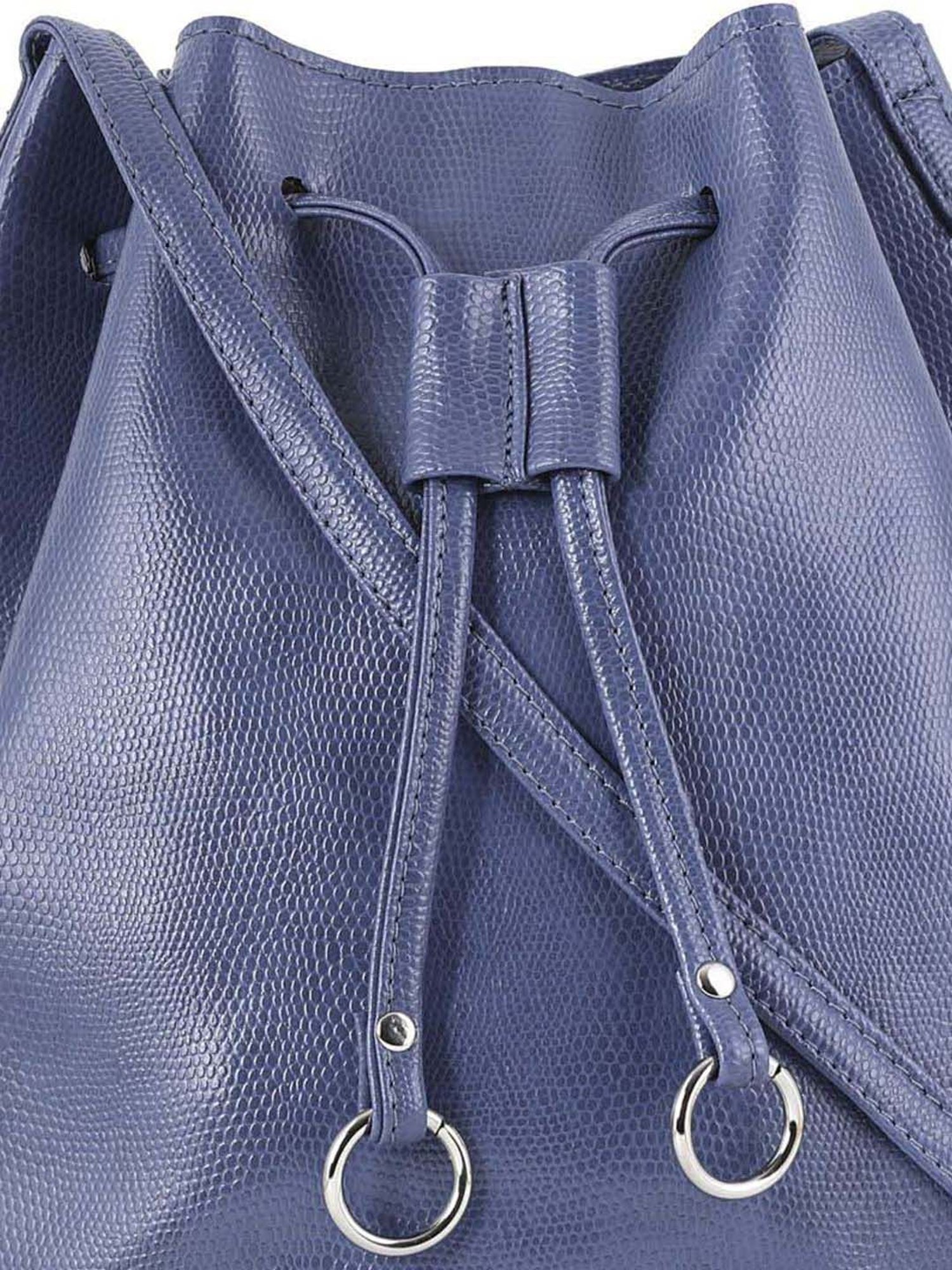 Toteteca Blue Textured Medium Sling Handbag