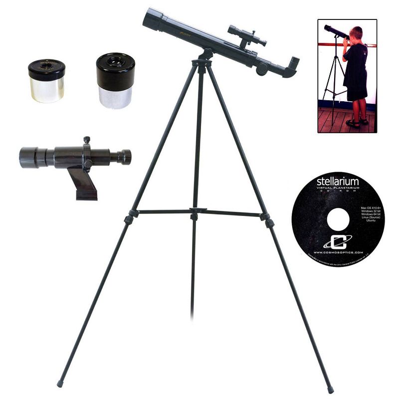 Galileo 500mm x 45mm Children's Astronomical and Terrestrial/Land Telescope Kit - Black