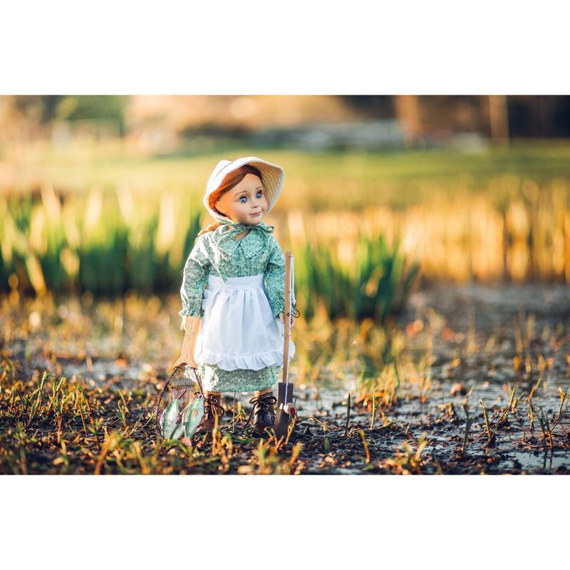 The Queen's Treasures 18 Inch Doll Fishing Adventure Accessories, Pole, Net, Wood Creel, Pail, 3 Fish