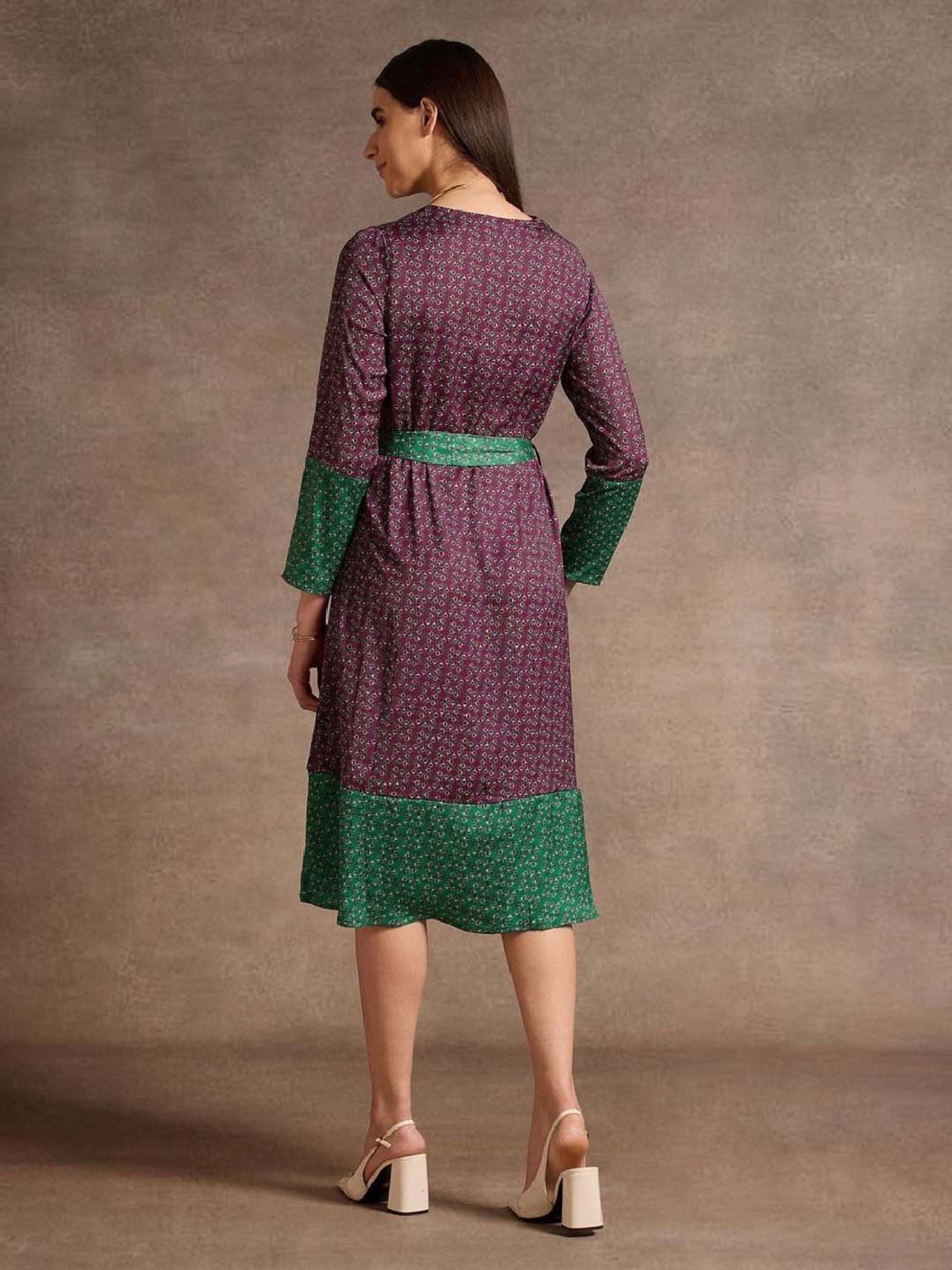 U.S. Polo Assn. Purple Printed A-Line Dress