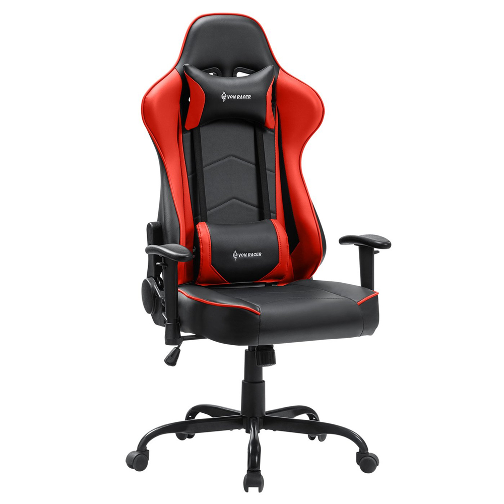 Gaming Chair, Racing Style Computer Desk Chair Padded Armrests Ergonomic Lumbar Support Adjustable Height