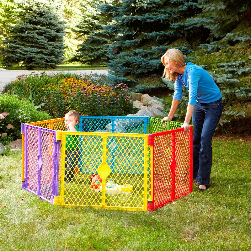 Toddleroo By North States Superyard Colorplay 6 Panel Freestanding Gate