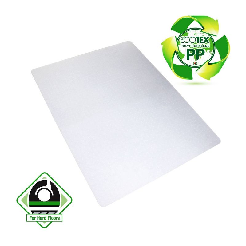29"x46" Polypropylene Chair Mat for Carpets Rectangular White - Floortex