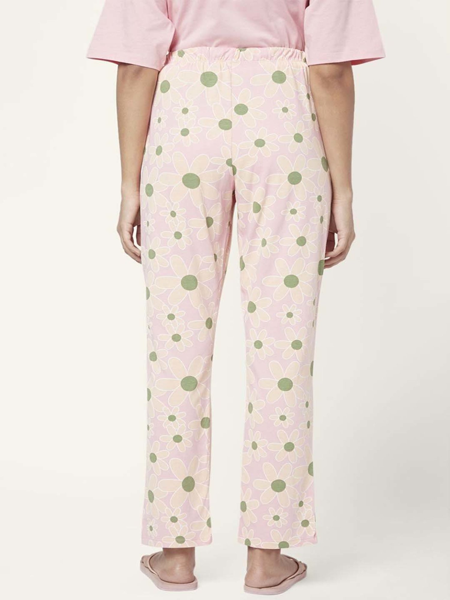 Dreamz by Pantaloons Pink Cotton Floral Print Pyjamas
