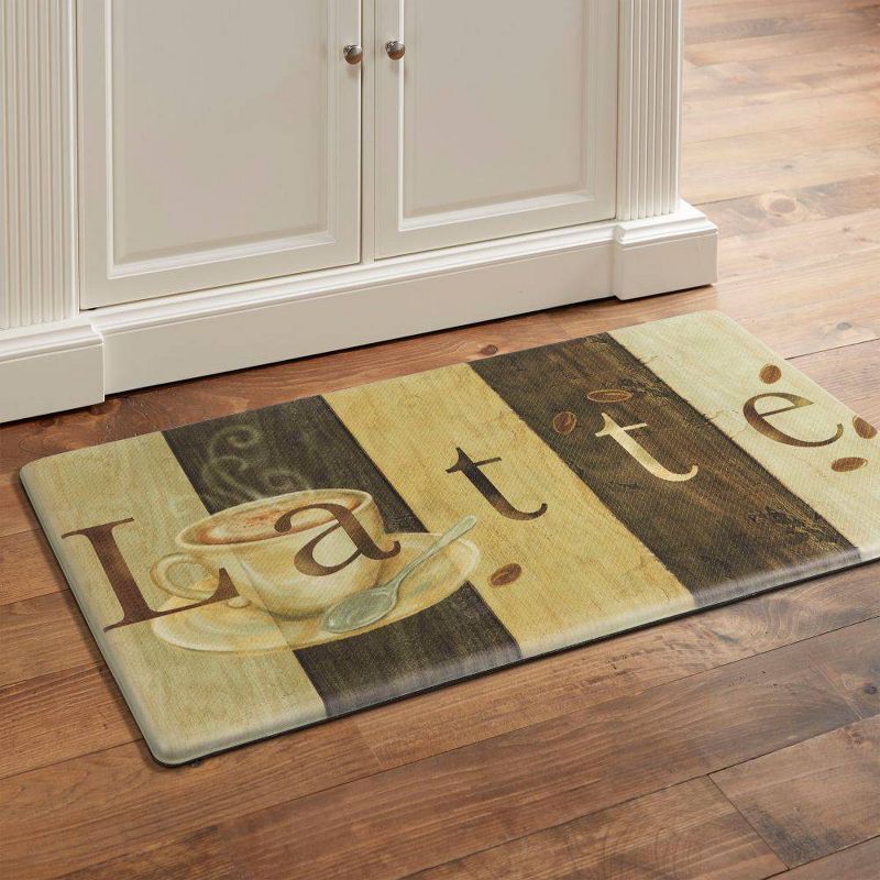 Home Dynamix 19" x 35" Latte Sign Kitchen Mat Brown