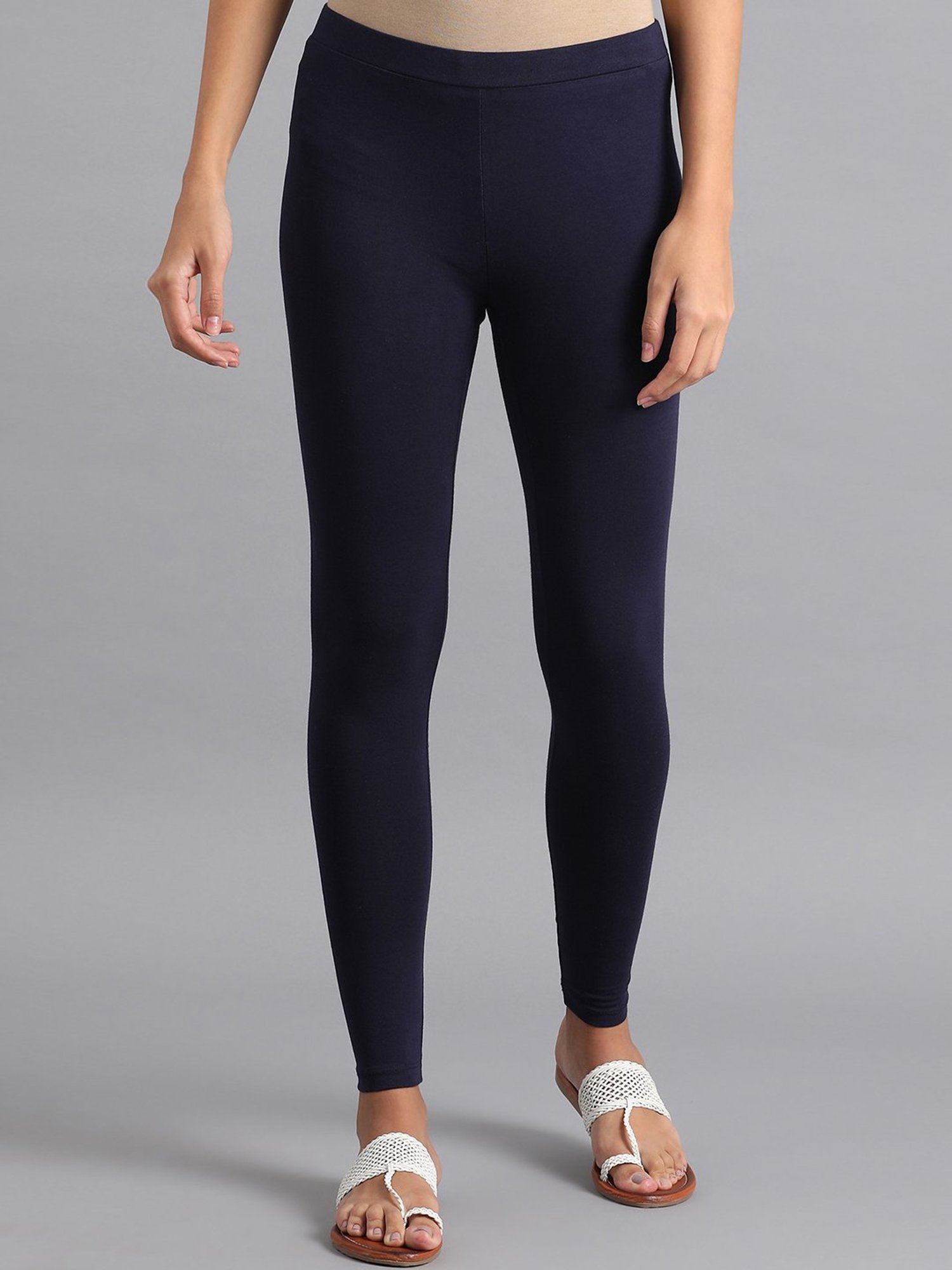 W Navy Regular Fit Leggings