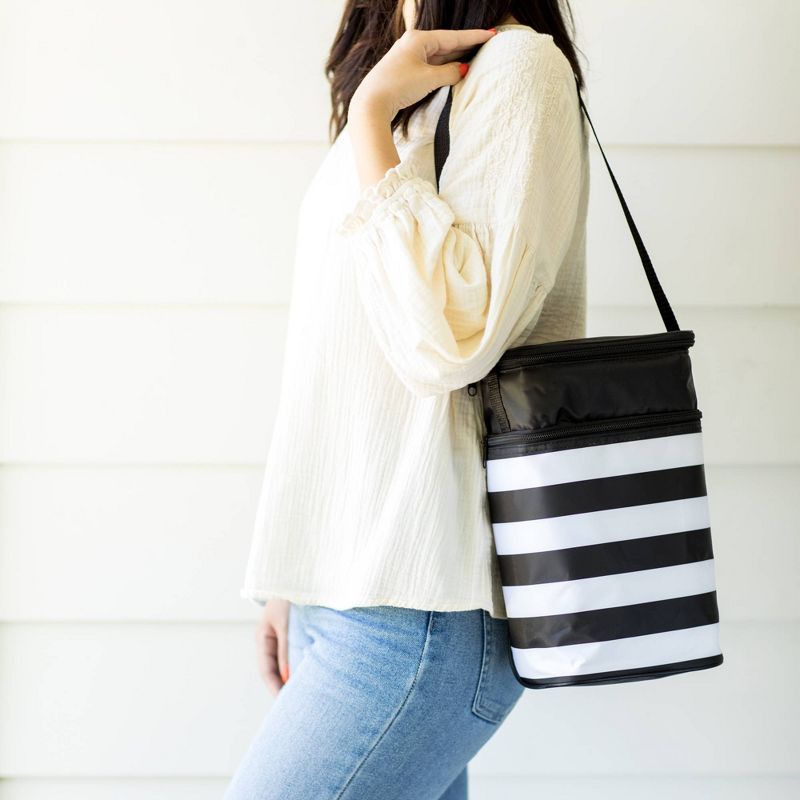 J.L. Childress Six Bottle Cooler - Black Stripe - 30qt