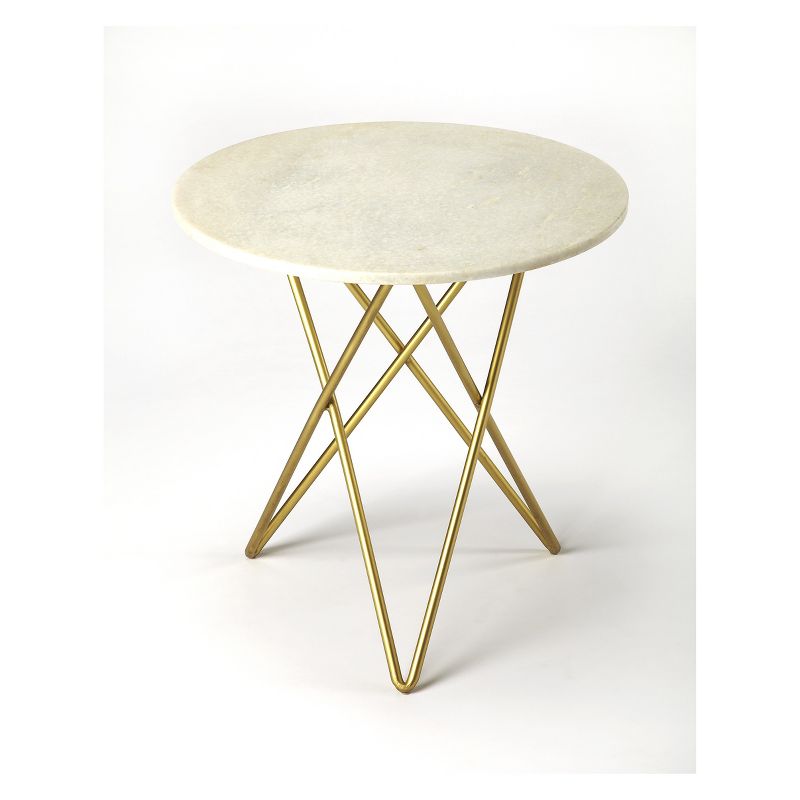 Butler Specialty Quantum Marble Bunching Table Marble & Metal White