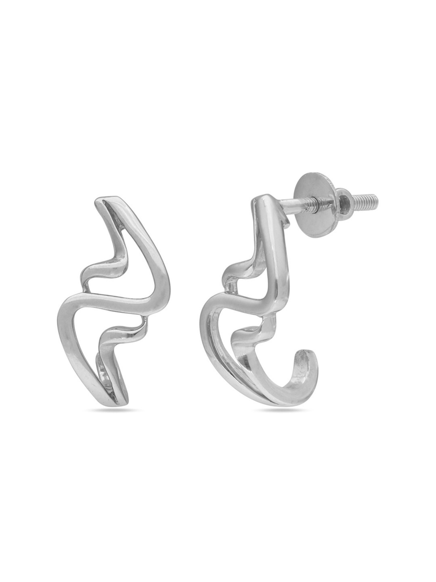 C.Krishniah Chetty Classic 950 Platinum Stud Earrings