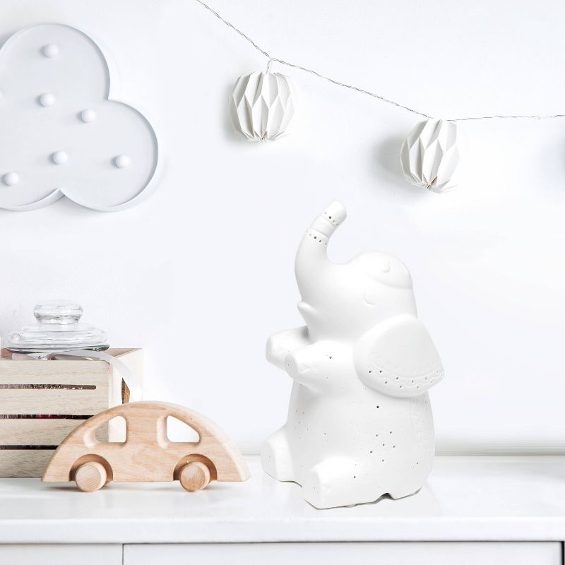 Porcelain Elephant Shaped Table Lamp White - Simple Designs