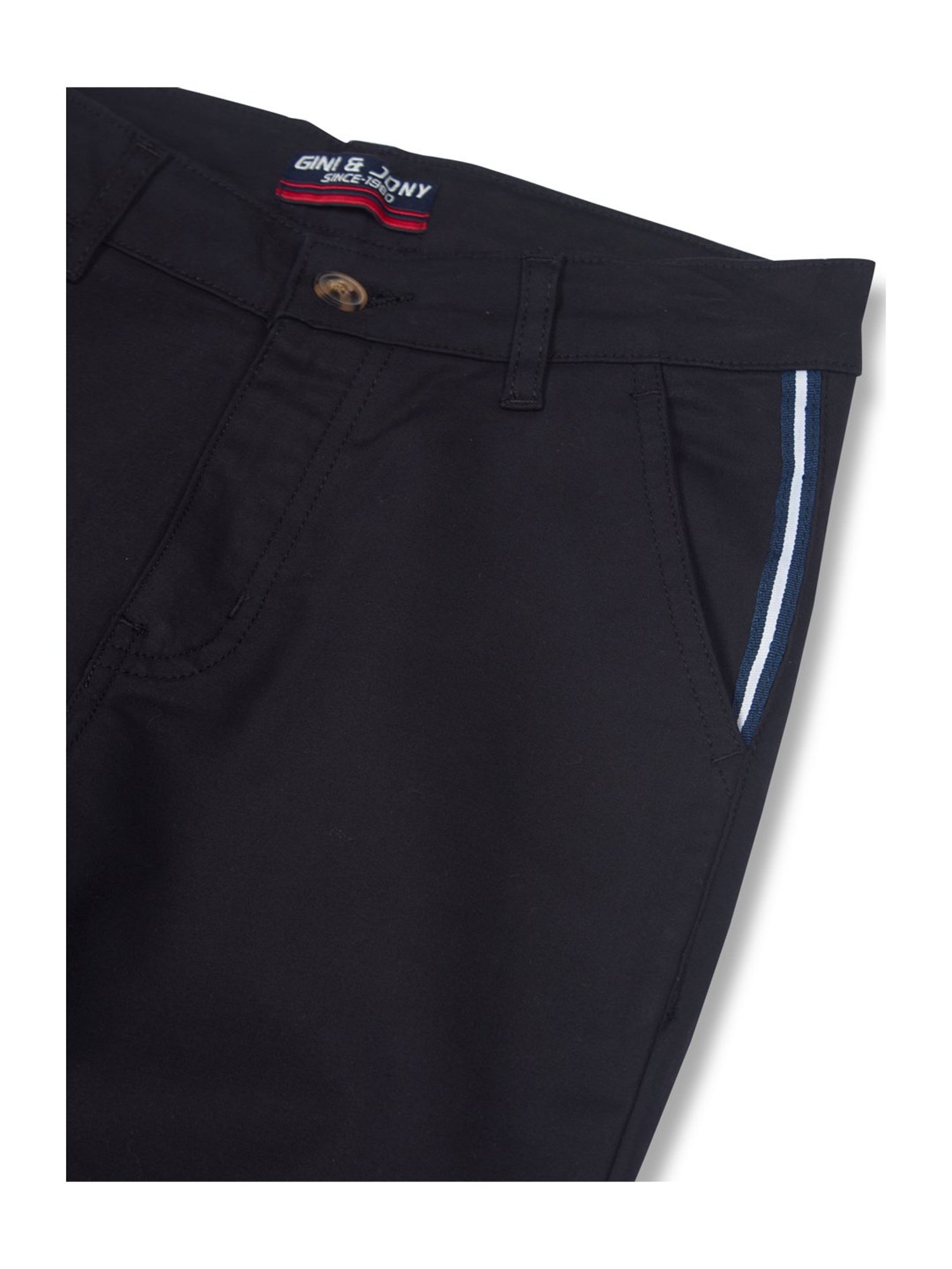 Gini & Jony Boys Black Solid Trousers