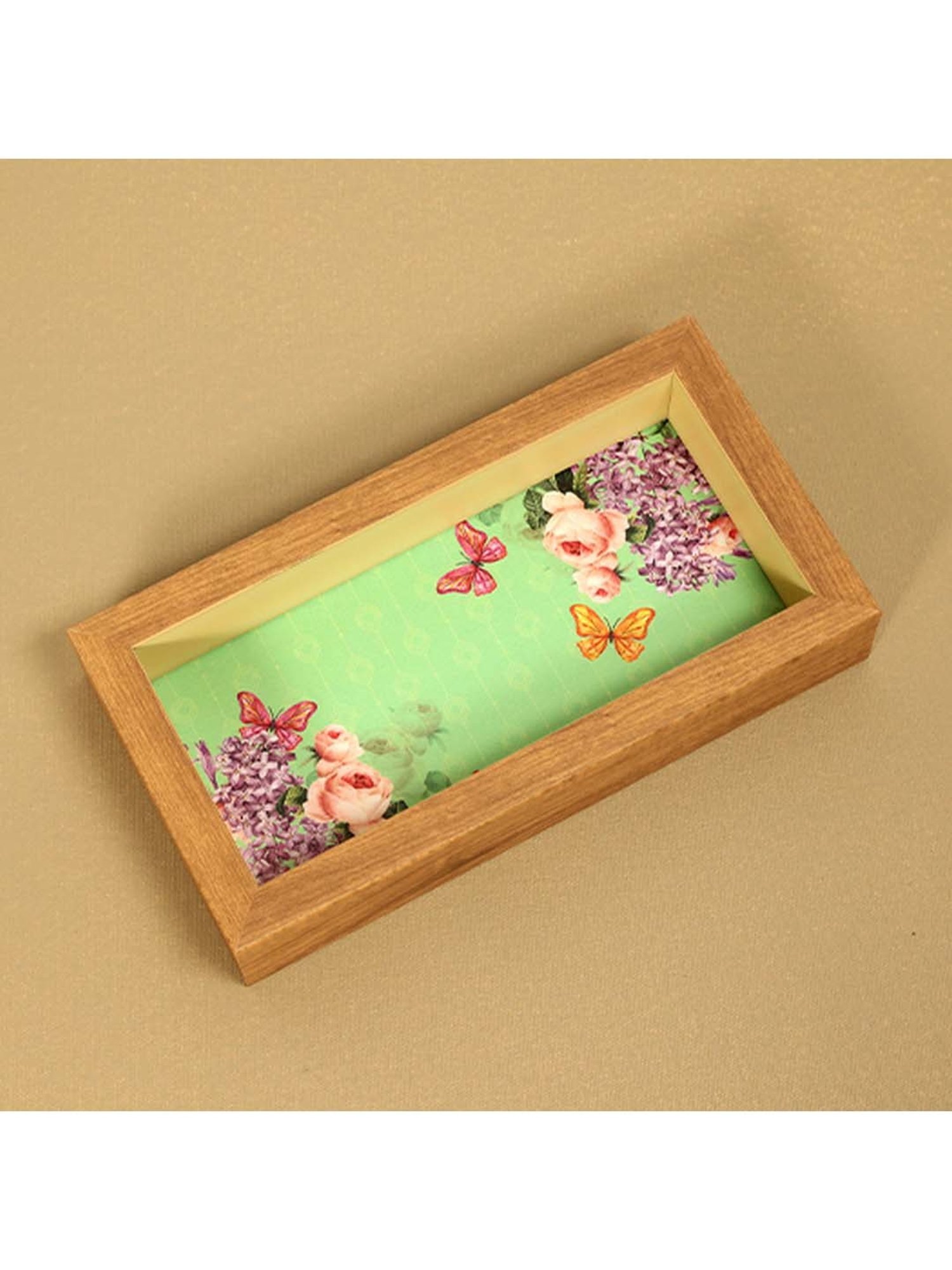 ICRAFT Groovy Mint Series Green & Beige Mdf Spoon Tray