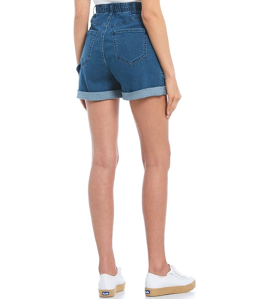 Celebrity Pink High Rise Destructed Frayed Hem Denim Shorts