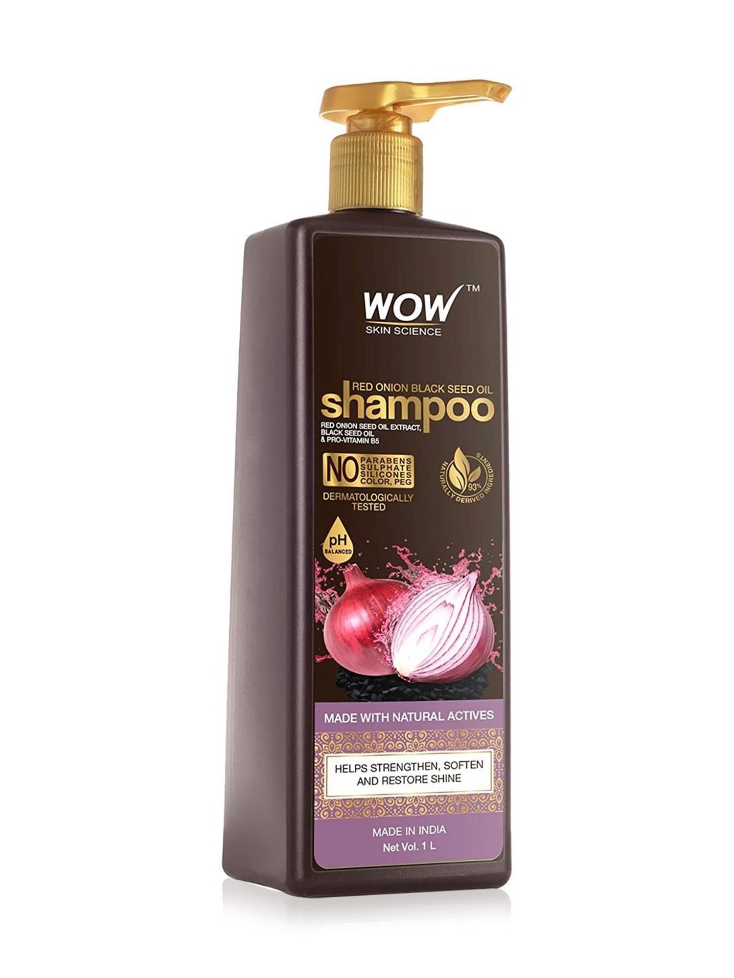 Wow Skin Science Onion Black Seed Oil Shampoo - 1000 ml