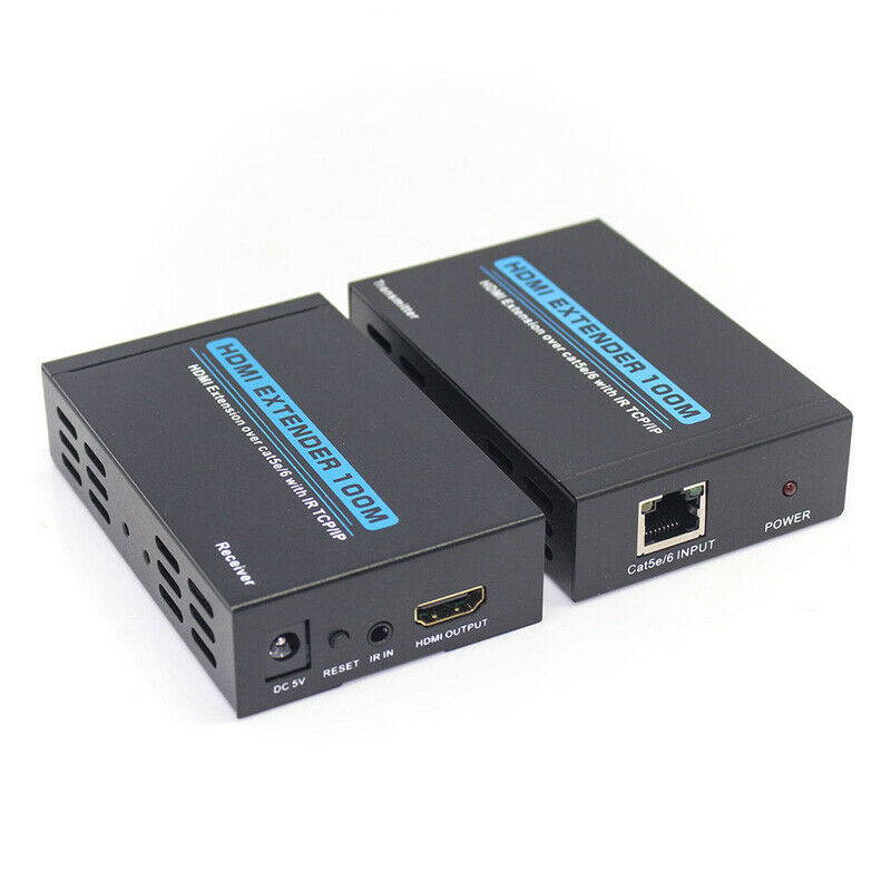 1080P HDMI Extender Over One CAT5E/6 TCP/IP Standard IR Loop Repeater 100M TCPIP