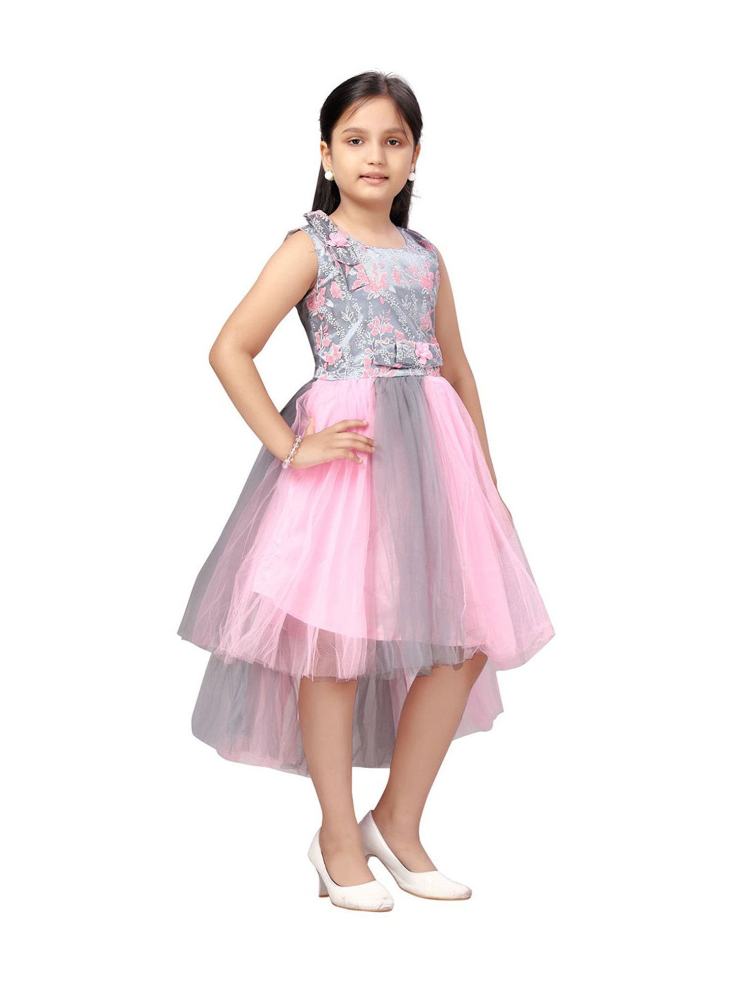 Aarika Kids Pink Floral Print Dress