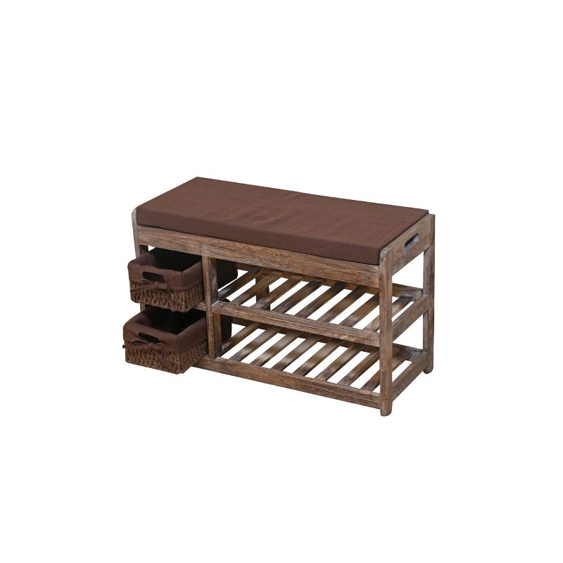 Hickory Farm Shoe Bench Natural Smoke - Proman Products