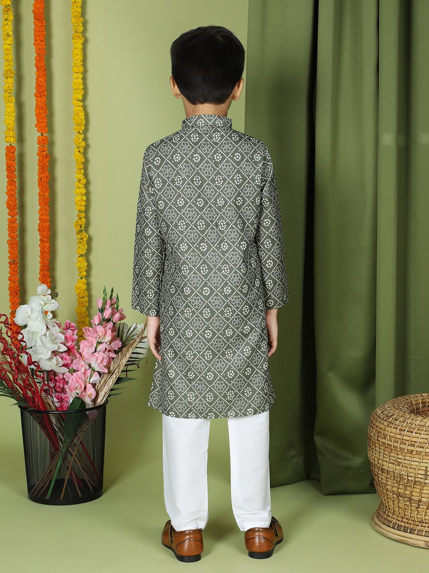 KISAH Kids Multicolor Cotton Printed Full Sleeves Kurta