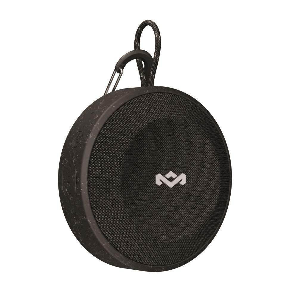 House of Marley, No Bounds Outdoor Speaker | 10-Hour Battery, Water & Dust-Proof (IP67), Buoyant, Carabiner, Quick Charge, Charging Cable, Aux-In, Wireless Dual Speaker Pairing, Speaker phone | Black