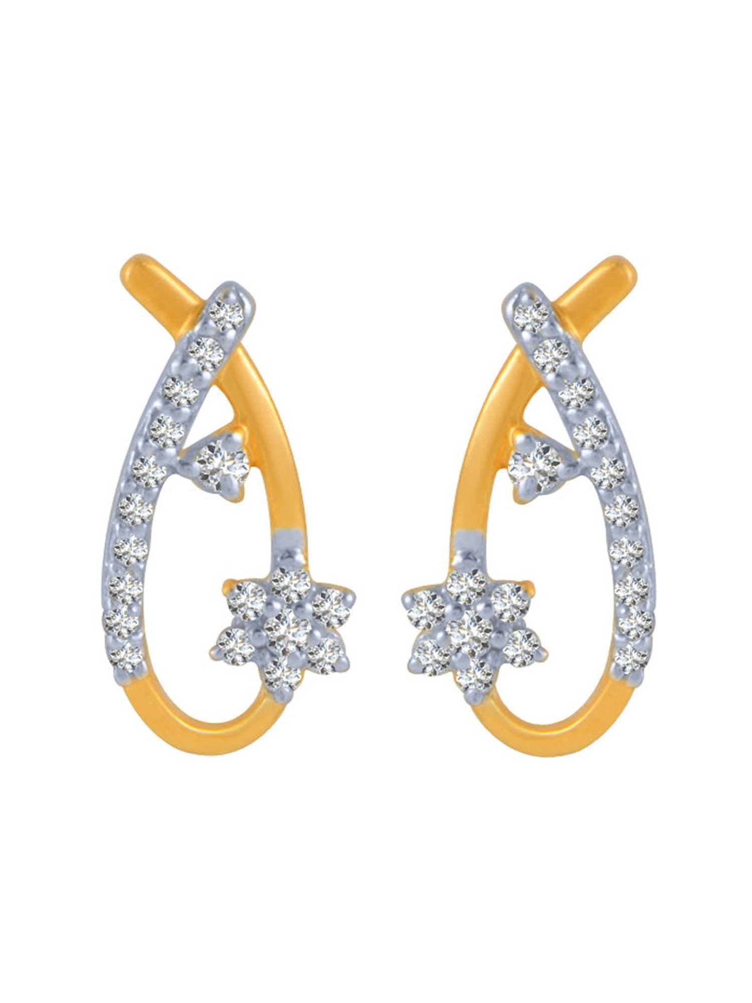 P.C. Chandra Jewellers 18 kt Gold & Diamond Earrings