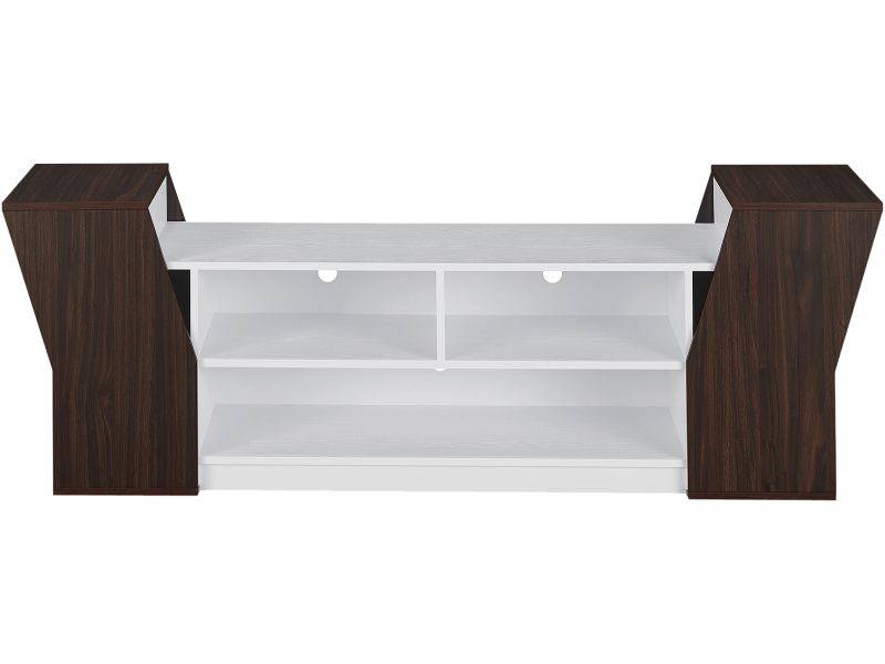 Furniture of America Viv Modern Wood 71-Inch TV Stand in Wenge and White