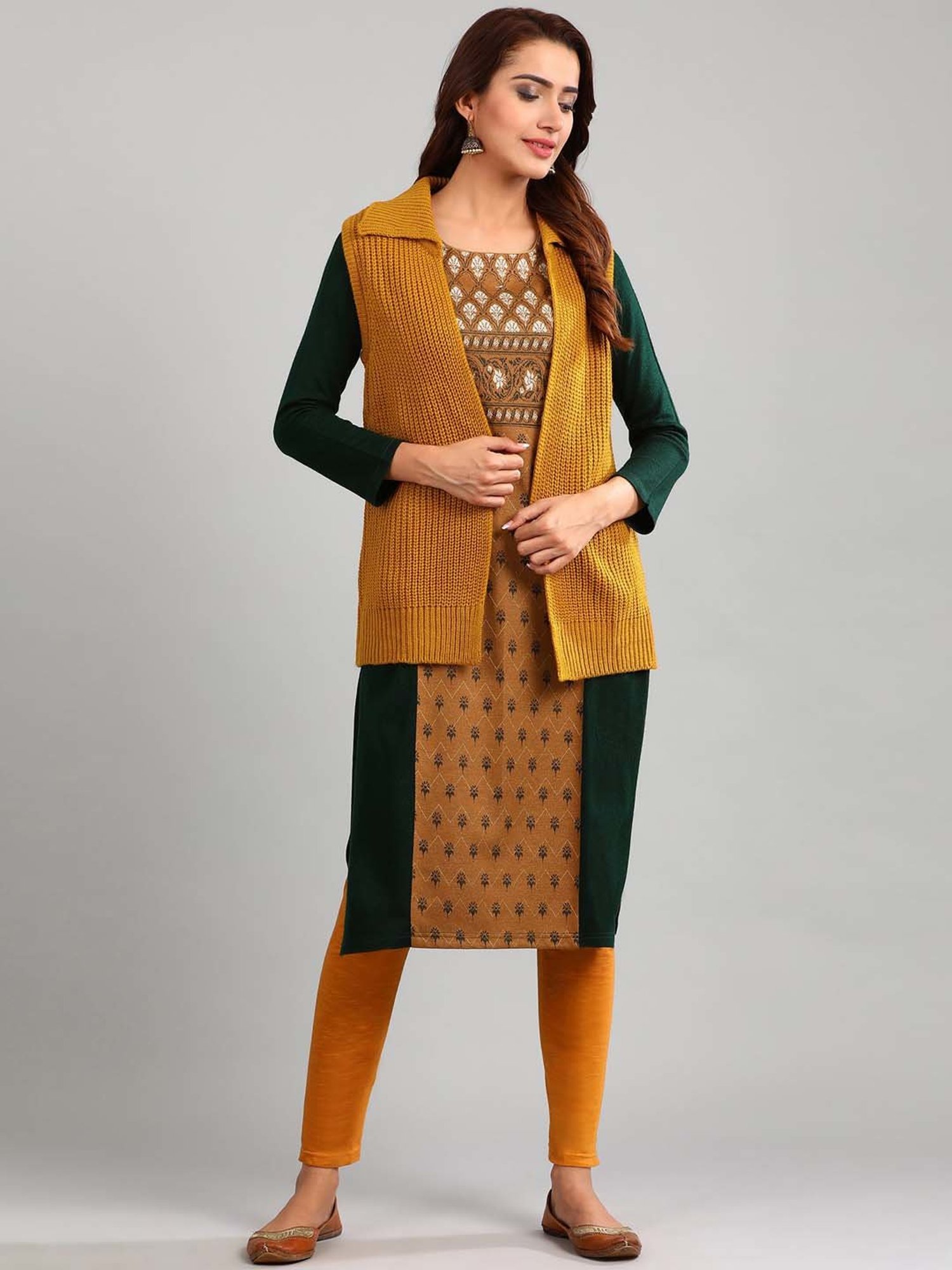 Aurelia Yellow Regular Fit Sweater