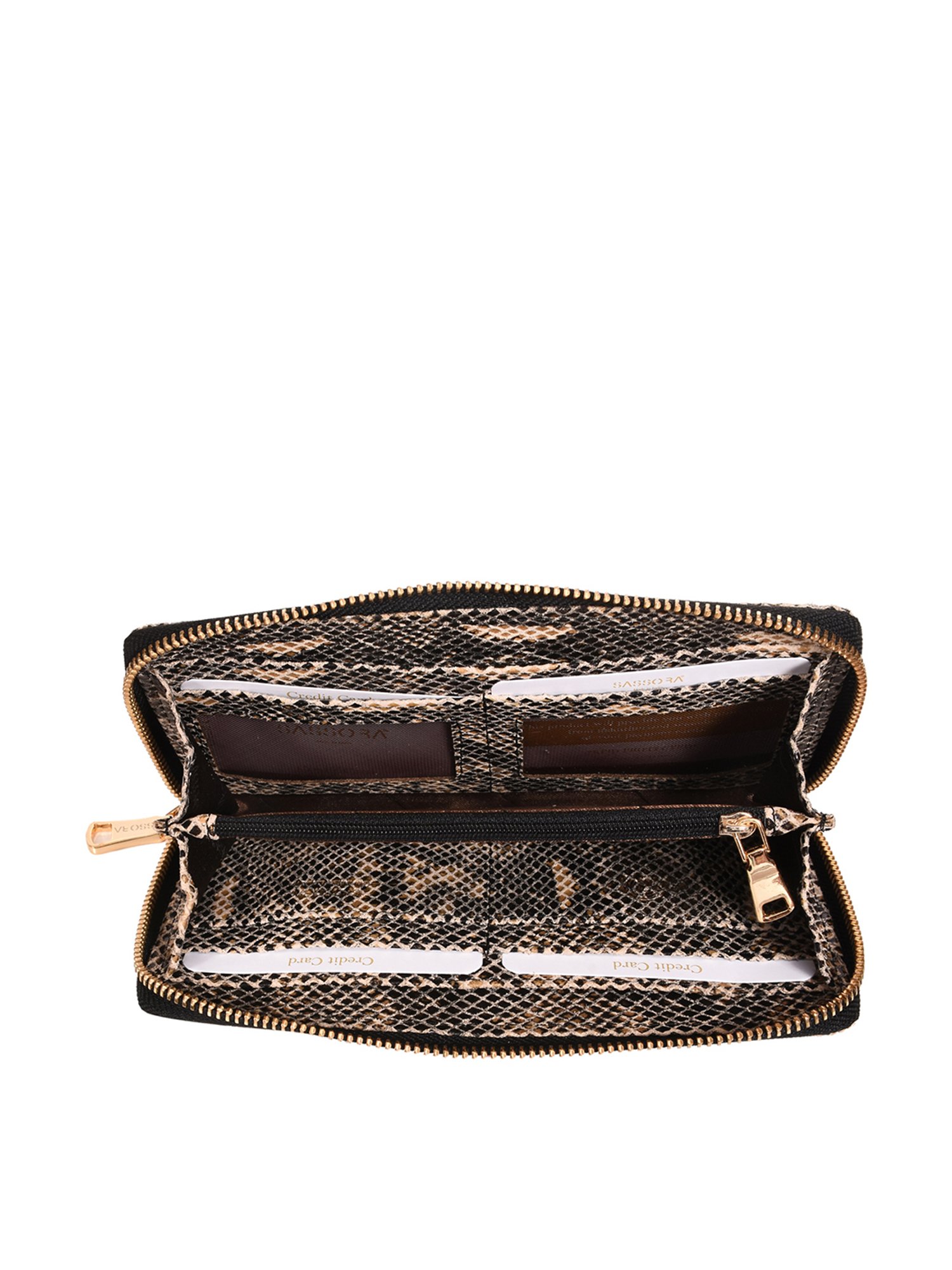 SASSORA Beige Textured Rfid Wallet for Women