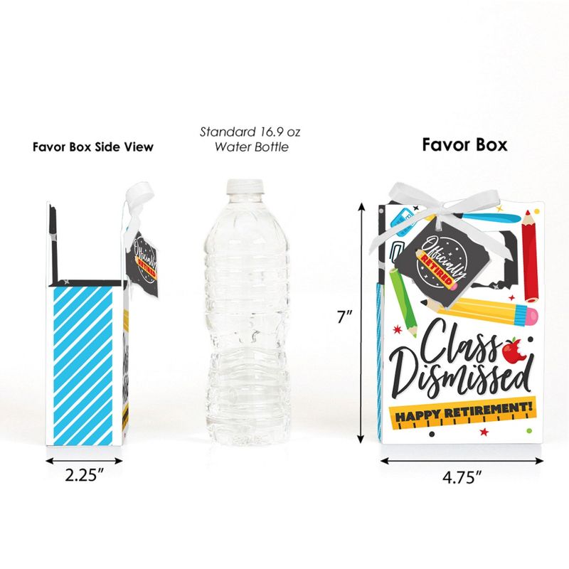Big Dot of Happiness Teacher Retirement - Happy Retirement Party Favor Boxes - Set of 12