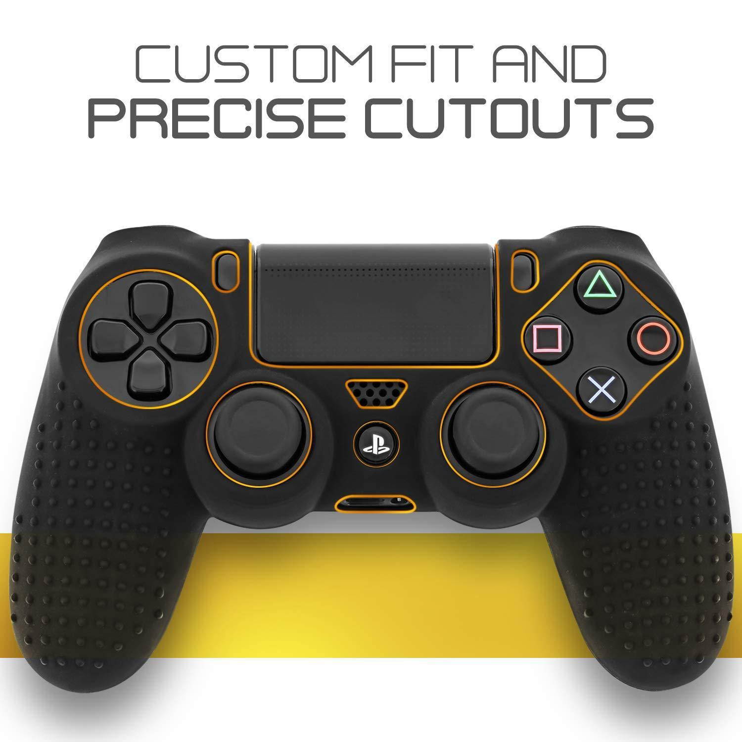 fosmon ps4 controller dualshock 4 skin grip anti-slip silicone cover protector case for sony ps4/ps4 slim/ps4 pro controller wi