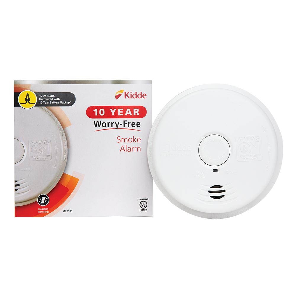 Kidde Home Safety 21010407-A 85 dB 120 Volt 9 Volt Battery Sealed Lithium-Ion AC/DC Wire-In Smoke Alarm