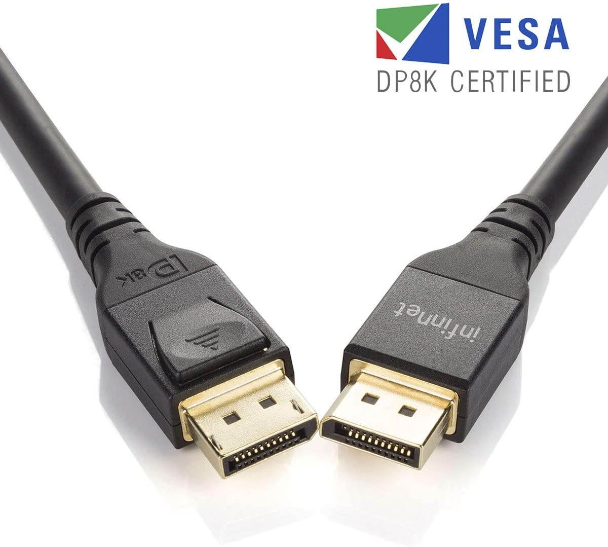 Infinnet DisplayPort 1.4 Cable 8K 60Hz 4K 144Hz 4K 120Hz 2K 280Hz 240Hz 1080p 360Hz DisplayPort to DisplayPort Cable DP 1.4 HBR3 Cord HDR VESA Certified 3 Meters (9.84 ft) Black