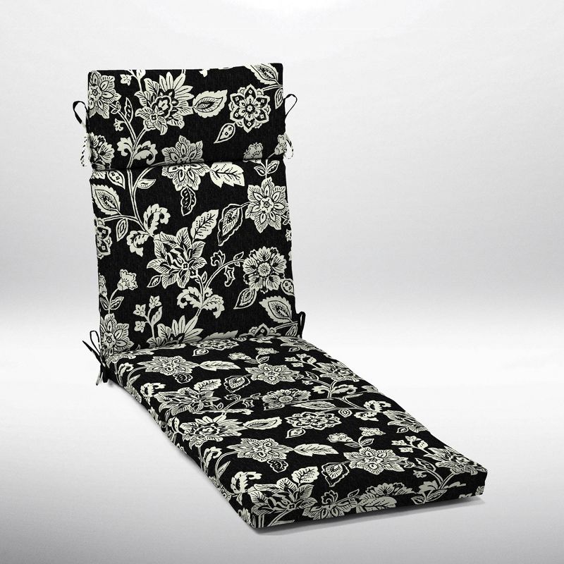 Ashland Jacobean Cartridge Chaise Cushion Black/White - Arden Selections