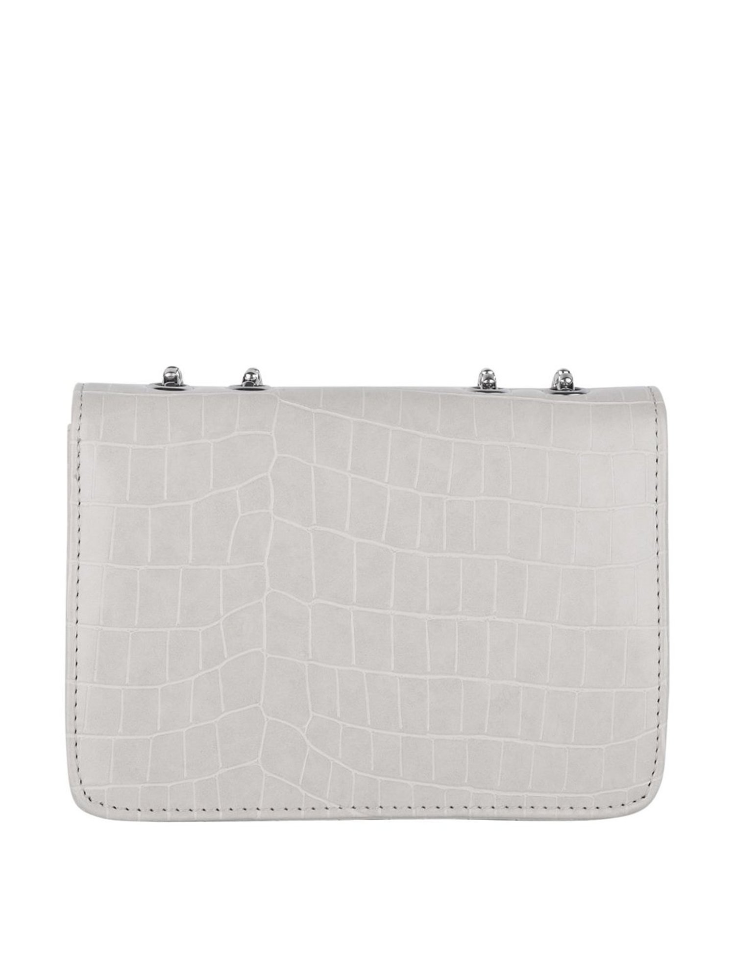 Lino Perros White Textured Medium Sling Handbag