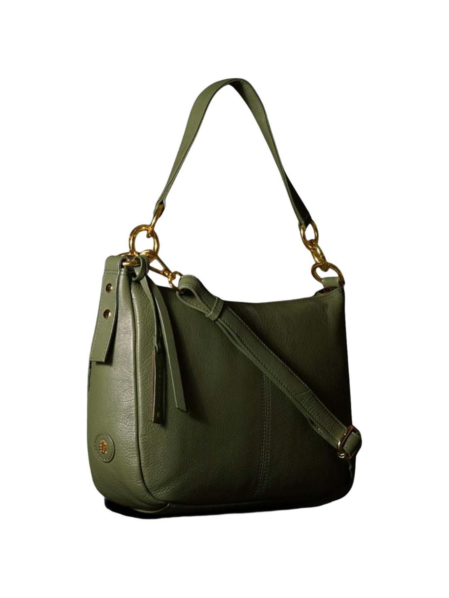 Tortoise Go Everywhere Jollie Green Solid Medium Shoulder Handbag